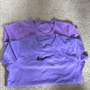 Girls Nike Purple Dri-FIT T-Shirts Set